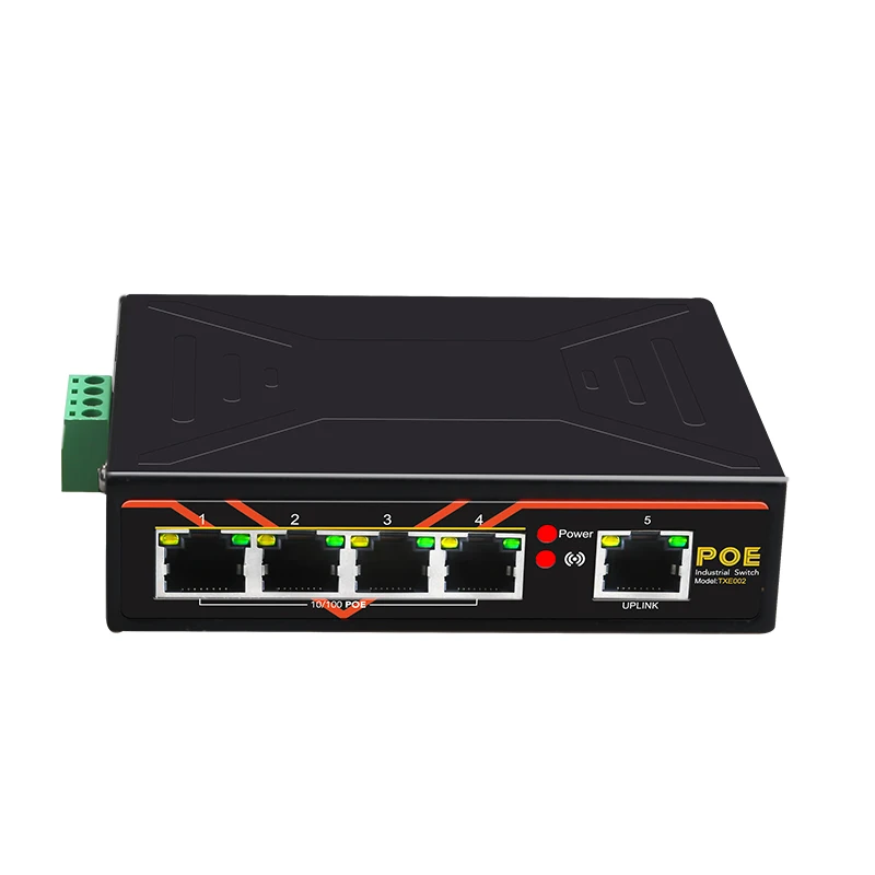 5 Portas POE switch 10/100Mbps de grau Industrial Comutador de Ethernet Rápida em Trilho DIN Tipo de switch de Rede Imagem 0