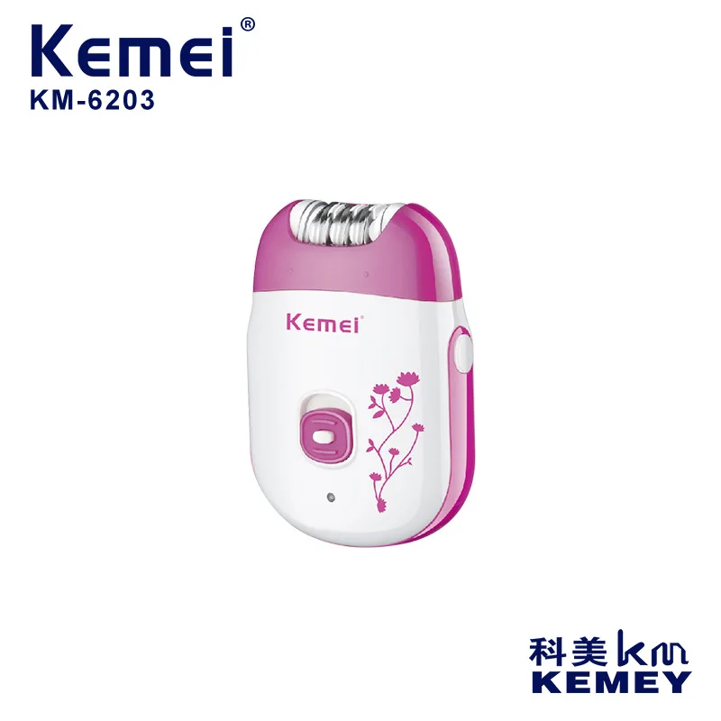 Kemei Km-6203-de-Rosa de Carregamento USB Profissionais Elétrica de Corpo das Mulheres Depiladora Aparador de Pêlos Imagem 0