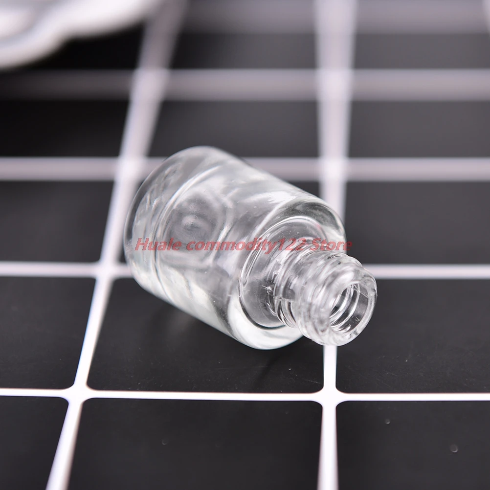 1pc 5ml de Vidro Transparente esmalte Garrafa Vazia embalagens de Cosméticos Prego Garrafas de Vidro Com Pincel Imagem 1