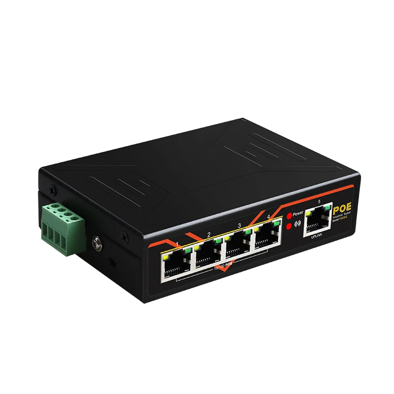5 Portas POE switch 10/100Mbps de grau Industrial Comutador de Ethernet Rápida em Trilho DIN Tipo de switch de Rede Imagem 1