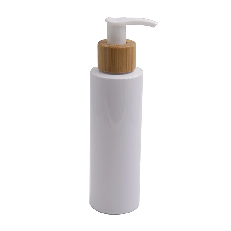 50pcs 120ml amber brown emulsão frasco frasco de loção com bambu emulsão cabeça de bomba de shampoo/lavagem do corpo,Pulverizador de bambu garrafas Imagem 1