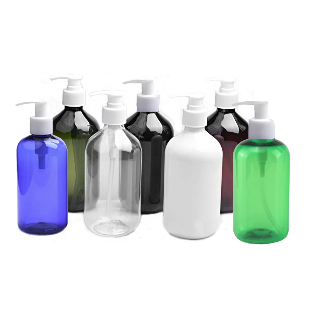 Capacidade de 500 ml cor Preta Reutilizável Squeeze em Plástico PET Portátil Frasco de loção Branca bomba do pulverizador Imagem 1