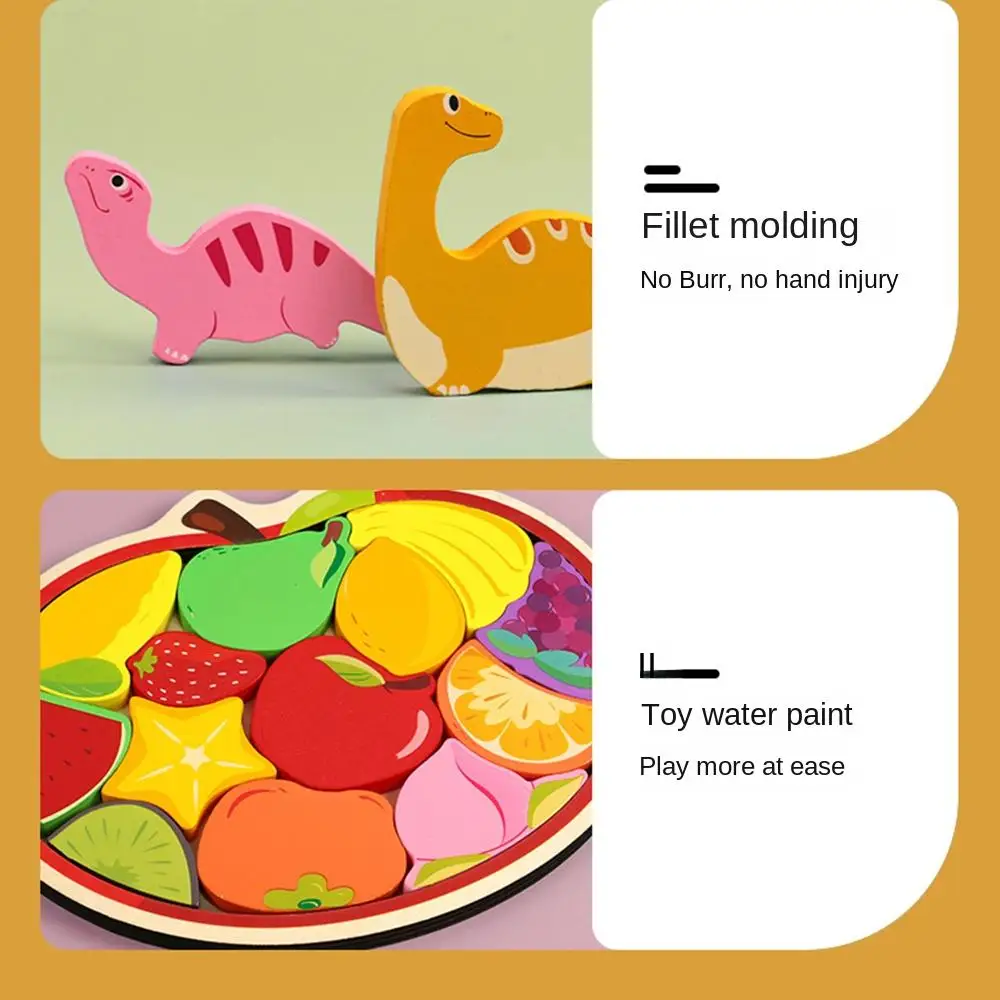 Elefante de Peixes do Animal de Aprendizagem Cognição de Crianças de Madeira de Brinquedo Quebra-cabeça Quebra-cabeça 3D da Placa do Veículo Quebra-Inteligência de Jogo de Quebra-cabeça Imagem 1