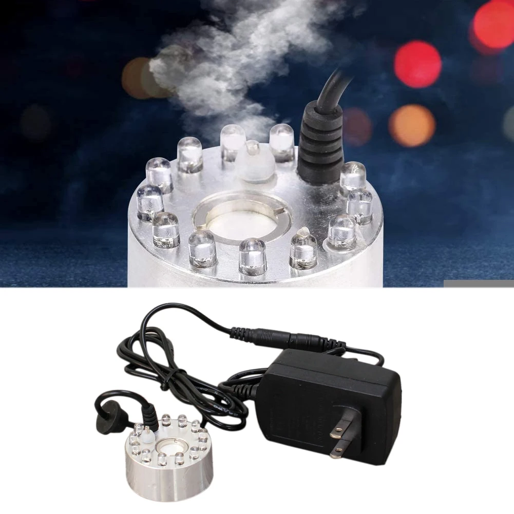 Fabricante de neblina de 12 LED Mister de Nebulizador Fonte de Água da Lagoa Máquina de fumaça Atomizador Humidificador do Ar Interior Fonte Plug EUA Imagem 1