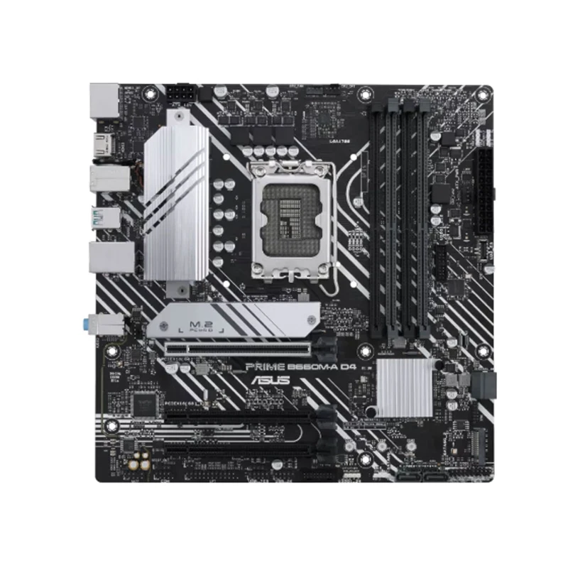 O ASUS PRIME B660M-D4 Intel B660 (LGA 1700) mATX placa-Mãe com PCIe 4.0, 2xM.2 Slots, Ethernet de 1 gb, DP,2xHDMI, USB Traseira 3.2 Imagem 1