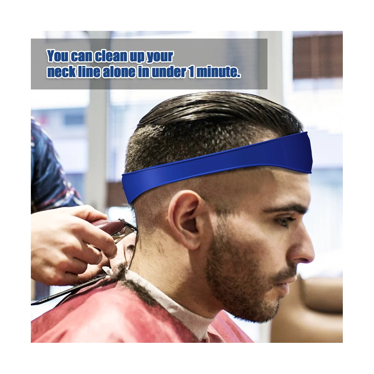 2PCS DIY Casa, Cortes de cabelo Desbotar e Cone de Cabelo Recorte Curvo de Silicone Corte de cabelo Banda Azul Imagem 2