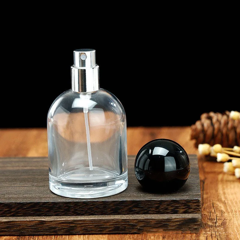 30ml/50ml/100ml Garrafa de Vidro de Perfume Transparente, Cilíndrica Fina Névoa de Pulverização Garrafa Vazia Garrafa Reutilizável embalagens de Cosméticos Imagem 2