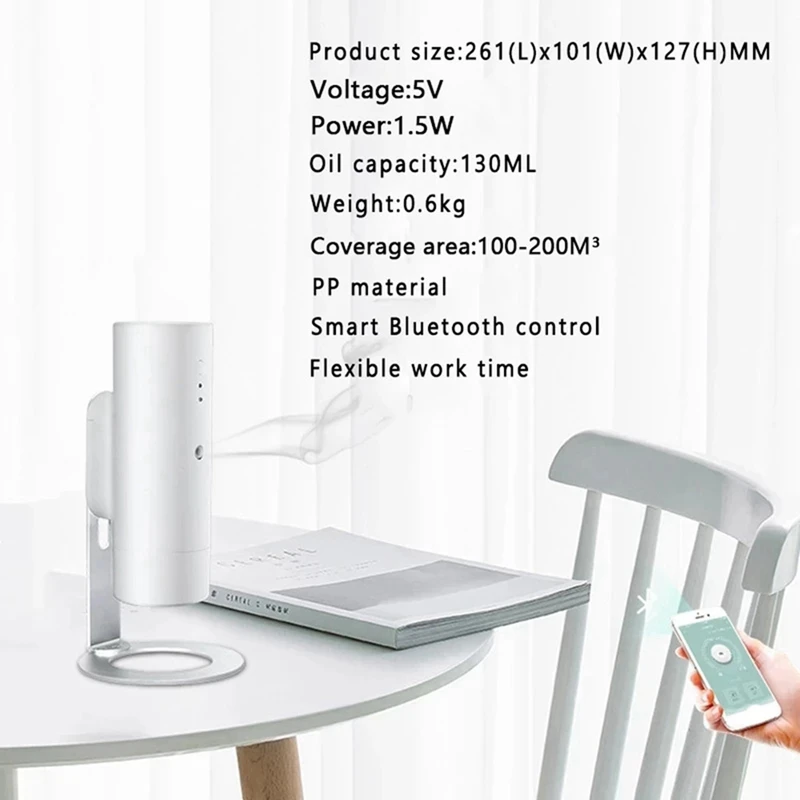 Smart Difusor Com Bluetooth-Controle Compatível Com O Ambiente De Trabalho Em Casa Do Óleo Essencial Da Fragrância Dispositivo Aroma Difusor Imagem 2