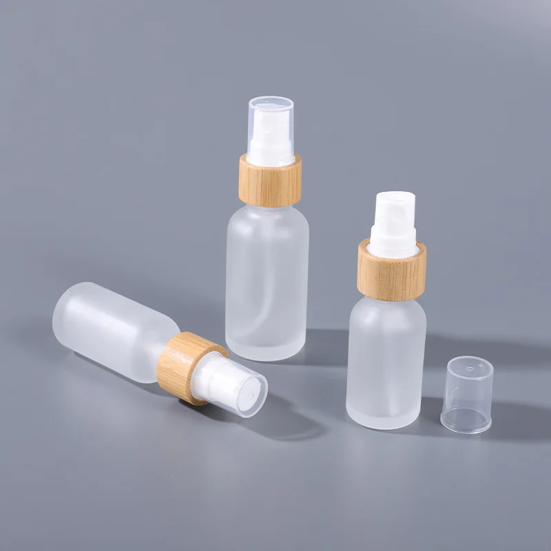 Vazio 5/10/15/20ml de Bambu Natural Fosco Vidro de Perfume Vaporizador Portátil Recipiente de Líquido 30/50/100ML Recarregável Mini Packagin Imagem 2