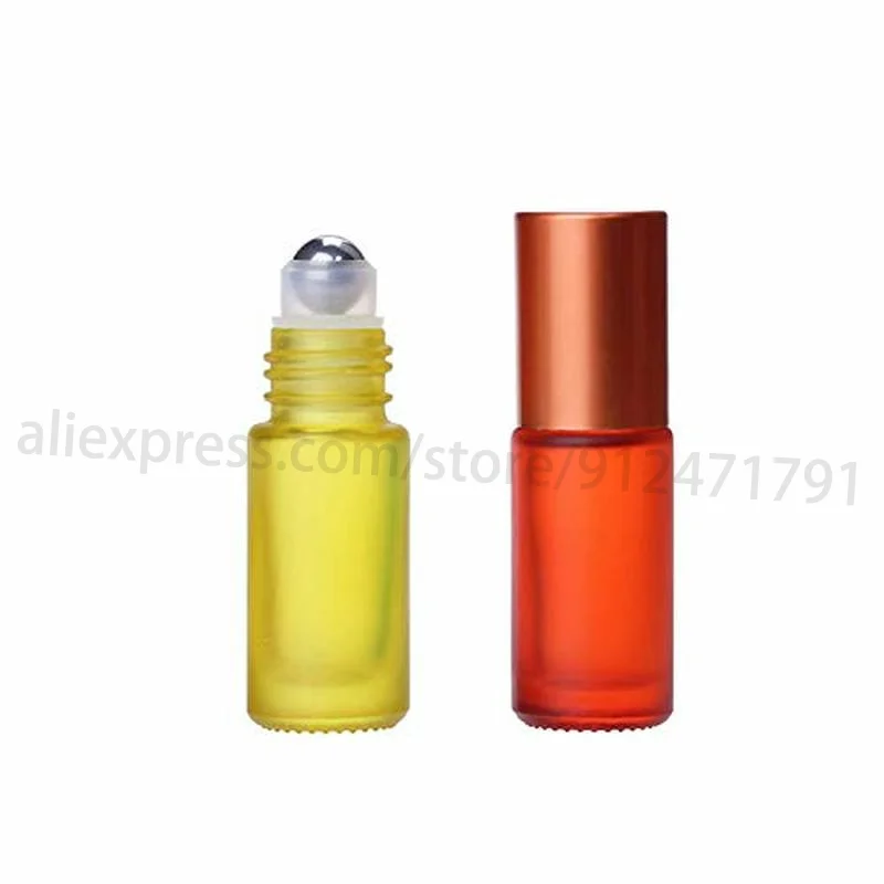30PCS 5ML 10ML Portátil Fosco, Colorido Óleo Essencial Perfume de Espessura de Vidro de Garrafas de Rolos de Viagem Reutilizável Rollerball Garrafa Imagem 3