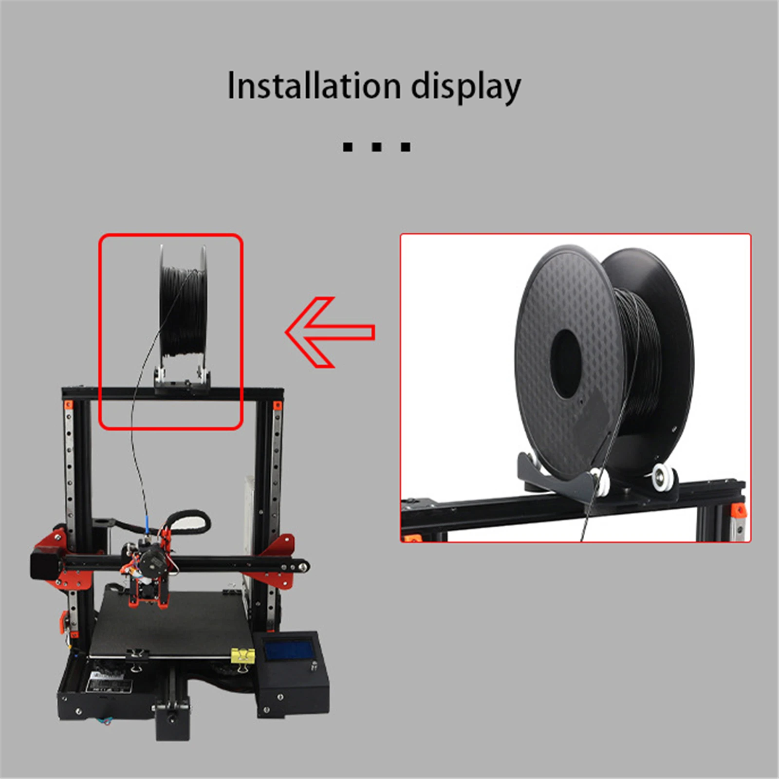 Impressora 3D de Filamentos contínuos de Suporte Ajustável Suave Pully Colher de Rack com Rolamento para o TPU/PLA/ABS/Nylon/Madeira/PEGT de 0,5 kg a 1 kg de Impressão Imagem 3