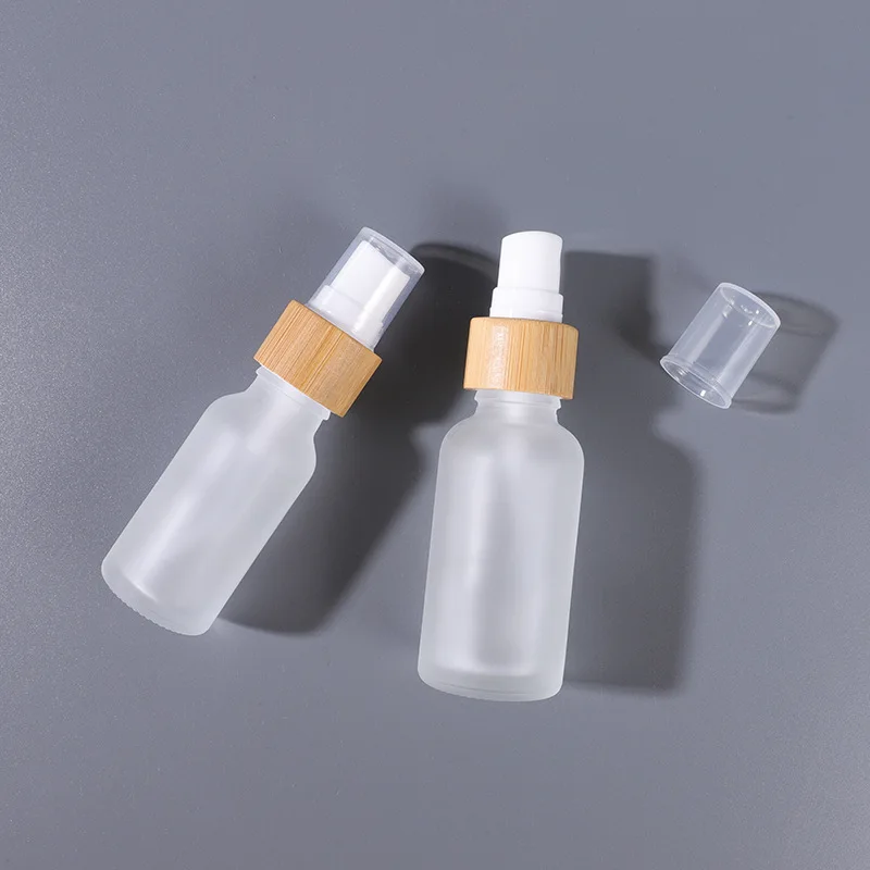 Vazio 5/10/15/20ml de Bambu Natural Fosco Vidro de Perfume Vaporizador Portátil Recipiente de Líquido 30/50/100ML Recarregável Mini Packagin Imagem 3