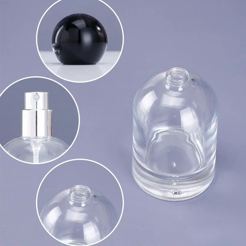 30ml/50ml/100ml Garrafa de Vidro de Perfume Transparente, Cilíndrica Fina Névoa de Pulverização Garrafa Vazia Garrafa Reutilizável embalagens de Cosméticos Imagem 4