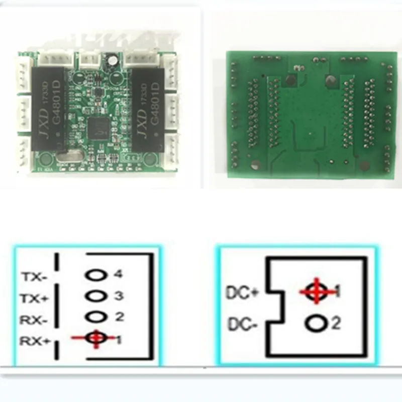 8 linha de pinos design mini switch ethernet da placa de circuito para ethernet módulo switch 10/100mbps 8 porta PCBA da placa do interruptor do DIODO emissor de módulo Imagem 4