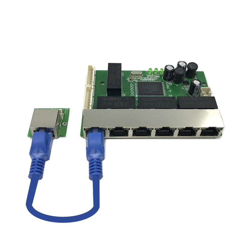 OEM PBC 8 portas Gigabit Ethernet Switch de 8 portas reuniu 8 pinos forma de cabeçalho 10/100/1000 m hub 8way pino de alimentação da placa do Pwb do OEM schroef gat Imagem 4