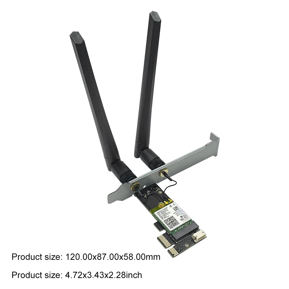 Adaptador de wi-fi De 2,4 G/5.8 G/6GHz WiFi6E Adaptador de Placa de Rede 5374Mbps compatível com Bluetooth 5.3 Antena Externa para área de Trabalho do PC Imagem 5