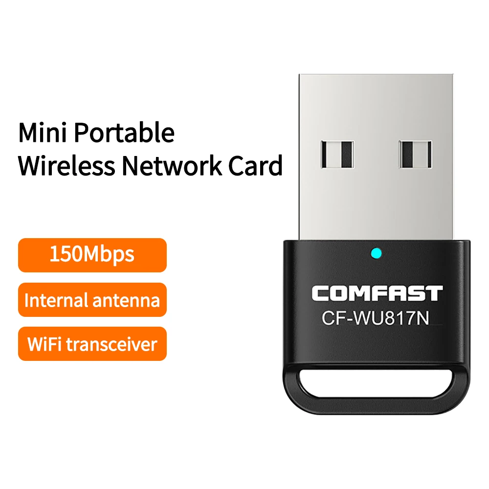 CF-WU817N Grátis Mini Drive USB Wireless Adaptador de wi-Fi de 2,4 GHz 150Mbps Rede PC Card 802.11 N wi-Fi Dongle Para Win7/8/10/11 Imagem 5