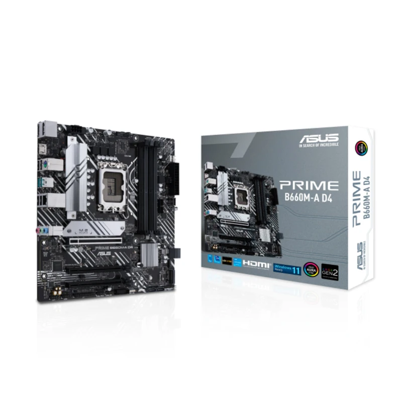 O ASUS PRIME B660M-D4 Intel B660 (LGA 1700) mATX placa-Mãe com PCIe 4.0, 2xM.2 Slots, Ethernet de 1 gb, DP,2xHDMI, USB Traseira 3.2 Imagem 5