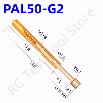 100PCS PAL50-G2 Primavera da Sonda de Teste PAL50-G Teste de Pino Ferramenta de Teste de 27,8 mm Dia0.68 mm Agulha de Ouro Dica Diâmetro de 0,90 mm Pogo Pin PL50-G PL50-G2