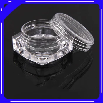 10PCS 10g/5g de plástico transparente frascos de creme frascos de pó solto praça frasco de amostra garrafas vazias de cosméticos embalagens