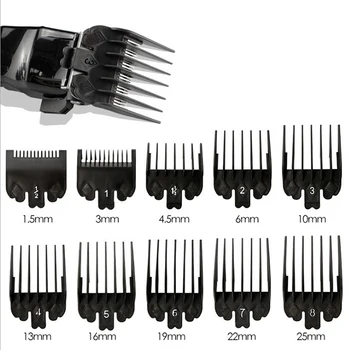 10PCS/Set Cabelo Clipper Pentes Guia de Plástico do Kit Aparador de Pêlos Guardas Universal Salão de cabeleireiro Ferramentas Anexos 1.5-25mm