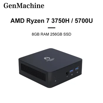 2023 GenMachine Novo Mini PC AMD Ryzen 7 3750H 5700U Suporte de CPU Windows 10/11 DDR4 8GB de RAM, 256GB SSD WIFI5/WIFI6 NUC, pc gamer
