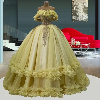2023 Luxo Princesa Vestidos De Noite Vestido De Bola Fora De Ombro Frisado Vestidos De Celebridade Ocasião Formal Vestidos De Vestes De Soirée