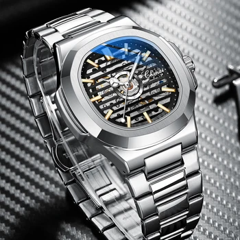 2023 Marca de Topo CHENXI Homens Relógios dos Homens Relógios Automáticos de Luxo Completo Esqueleto de Aço Mecânico Relógios de pulso dos Homens Reloj Hombre
