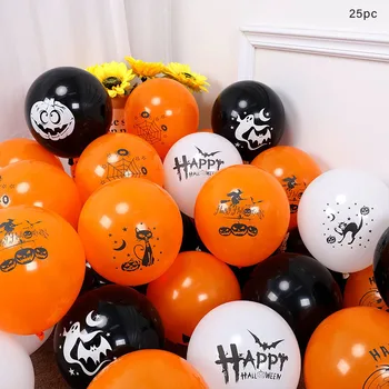 25Pcs Halloween, Decoração de Balões 12inch Látex de Abóbora Aranha Impressão Balon Truque Ou Tratar de Crianças Feliz Dia de Halloween Decoração Bola