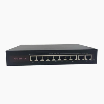 48V Ethernet POE switch com 8(100Mbps)+2(1000Mbps) Porta IEEE 802.3 af/at Adequado para a câmera do IP/AP sem Fio, sistema de câmera
