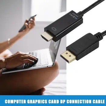 4K DisplayPort para HDMI de Vídeo compatível com o Cabo de Áudio DP Display Port para HD Adaptador para Computador Portátil para TELEVISÃO Projetor Monitor
