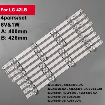 4Pairs/set 42in Retroiluminação LED Strip para LG 42LF5600 AUSYLJR 42LB5600 BUSWLJR 42LB5600-UZ BUSWLR 42LB5600-UZ BUSWLOR 42LF5600-UB