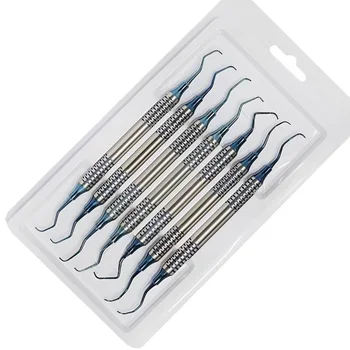 7Pcs Dental Scaler Subgingival Dimensionamento Conjunto de ferramentas para a Remoção de Cálculo Dental Dentes Escalonamento de Limpeza Periodontal Bucal da Ferramenta