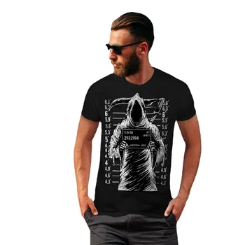 A Prisão De Terror Design Gráfico Grim Reaper Impresso T-Shirt. Verão do Algodão de Manga Curta-O-Pescoço dos Homens T-Shirt Nova S-3XL