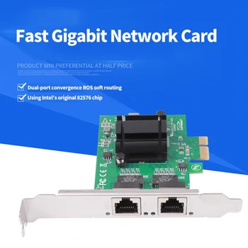 A nova norma PCIe 1x Gigabit Dual Port Server Network 2*Porta RJ45 Lan Placa de Adaptador de 2,5 G de 10/100/1000Mbps Controlador de Ethernet para área de Trabalho