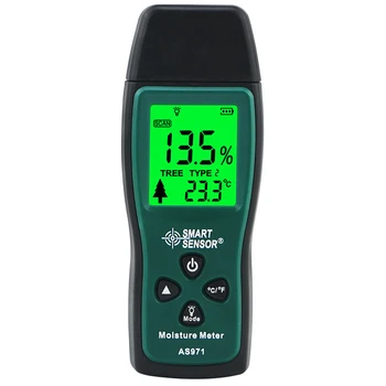 AS971 Digital Medidor de Umidade de Madeira Umidade Testador de Madeira Úmida Detector de Teste de Papel de parede analisador de umidade Faixa de 2%~70%