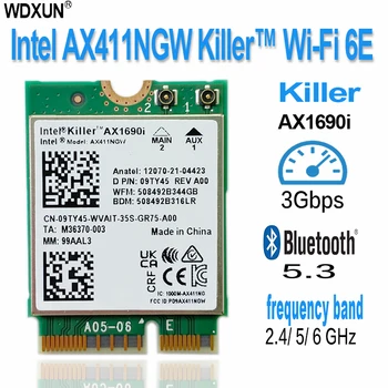 AX 1690i Wi-Fi gratuito 6E AX411 Para intel Assassino AX1690i wi-FI 6E Velocidade De 2,4 Gbps 802.11 ax 2.4/5/6 ghz Bluetooth 5.3 BT5.3 AX411NGW