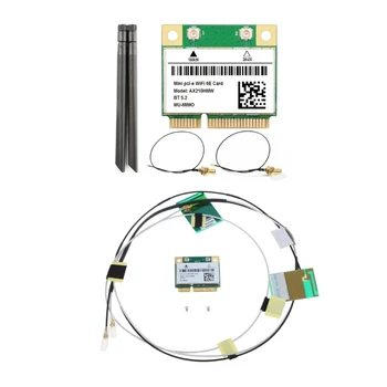 AX210 5374M wi-FI 6E 5G Tri-band Wireless Placa de Rede PCIE MINI Bluetooth-compatible5.Módulo 2 - 8db, sendo a Antena (opcional)