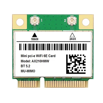 AX210 5374M wi-FI 6E Placa de Rede 5G Gigabit De Rede sem Fios Incorporada Cartão PCIE MINI 5.2 Bluetooth Adaptador de Placa de Rede