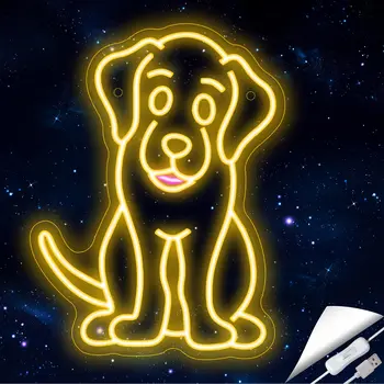 Anime dos desenhos animados do Cão Noite Lâmpada Forma do Sinal de Néon Personalizado para Kawaii Decoração do Quarto do Bar, Armazenamento de Néon Luz da Decoração