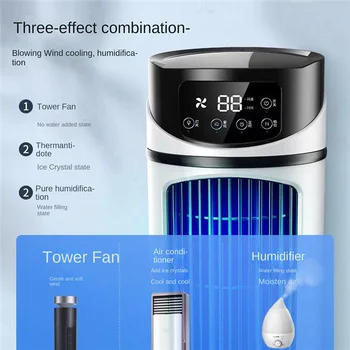 Ar condicionado portátil Home Mini Refrigerador de Ar Ar condicionado Portátil para o Office 6-Mudanças Vento Preto Branco
