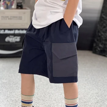 As crianças da nova calções de crianças grandes solta cavallari crianças bolso casual carga shorts de meninos e meninas de calças