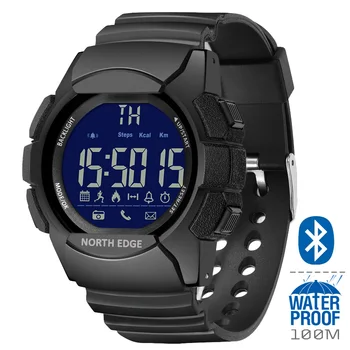 BORDA NORTE AK Homens Smart Watch 33 Meses de Tempo de Espera Smartwatch Pedômetro Distância de Alarme de Calorias Militar Relógio Impermeável 100m