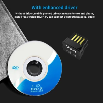 Bluetooth USB Dongle 5 0 Adaptador Bluetooth Baixa Potência do Transmissor Receptor sem Fio