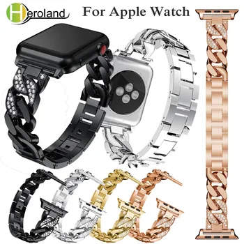 Bracelete pulseira de Aço Inoxidável Para a Apple faixa de Relógio de série 1/2/3 /4 42mm 38mm 40mm 44mm, alça para eu assistir a banda acessórios de presente