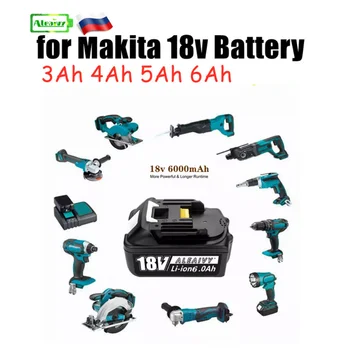Com Carregador BL1860 Recarregável Bateria 18V 4Ah 5Ah 6Ah de Íon de Lítio para Makita Bateria 18v BL1840 BL1850 BL1830 BL1860B LXT400