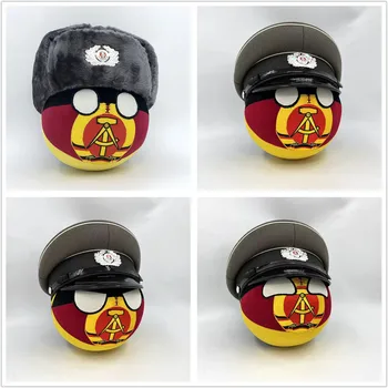 Countryball DDR Bola Boneca e o VAL Exército chapéu de inverno Cosplay Polandball Brinquedo de Pelúcia para o Presente 20CM