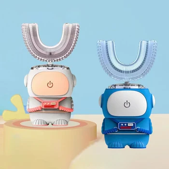 Crianças Inteligentes Sonic Escova de dentes Elétrica U de 360 Graus de Silício Escova de dentes para Crianças Com luzes, Escova de Dente, dos desenhos animados Padrão