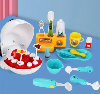 De alta Qualidade do animal de estimação médico dentista conjunto de odontologia de brinquedo conjunto dente de enchimento escova de dentes casa de Jogo Interativo do Brinquedo de bebê de presente de aniversário
