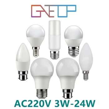 Direto da fábrica lâmpadas LED AC220V 3w-24w E14 E27 B22 3000K 4000K 6000K Lâmpada Com Ce Rohs Para o Home Office Decoração de Interiores